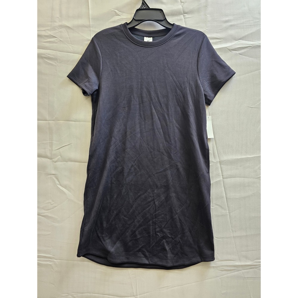 Members Mark Sandwash T-Shirt Dress Womens Small Charcoal Gray Short Sleeve Mini